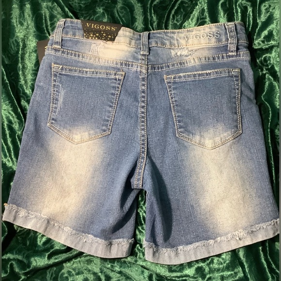 NWT VIGOSS Shorts for Girls w/Distressed & beautifully designed embroidery Sz 14 - Picture 2 of 6